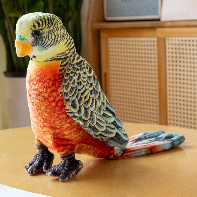 Realistic Budgie Plush Toy 23cm | Lifelike Budgerigar Stuffed Animal | 5 Color Variants