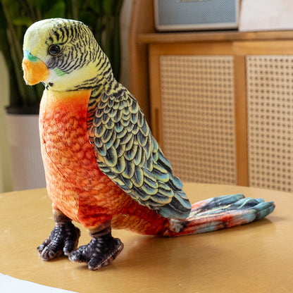 Realistic Budgie Plush Toy 23cm | Lifelike Budgerigar Stuffed Animal | 5 Color Variants