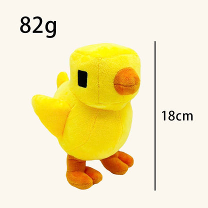 Blocky Pixel Chicken Plush Toy | Voxel Style Handmade Plush | 18cm Collectible Stuffed Animal | Party Game Decor