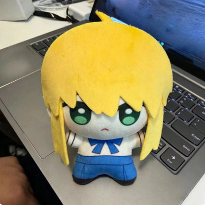 Fate/Stay Night Anime Plushies Saber Gilgamesh Lancer Rin Sakura Casual School Outfit 10cm Collectible