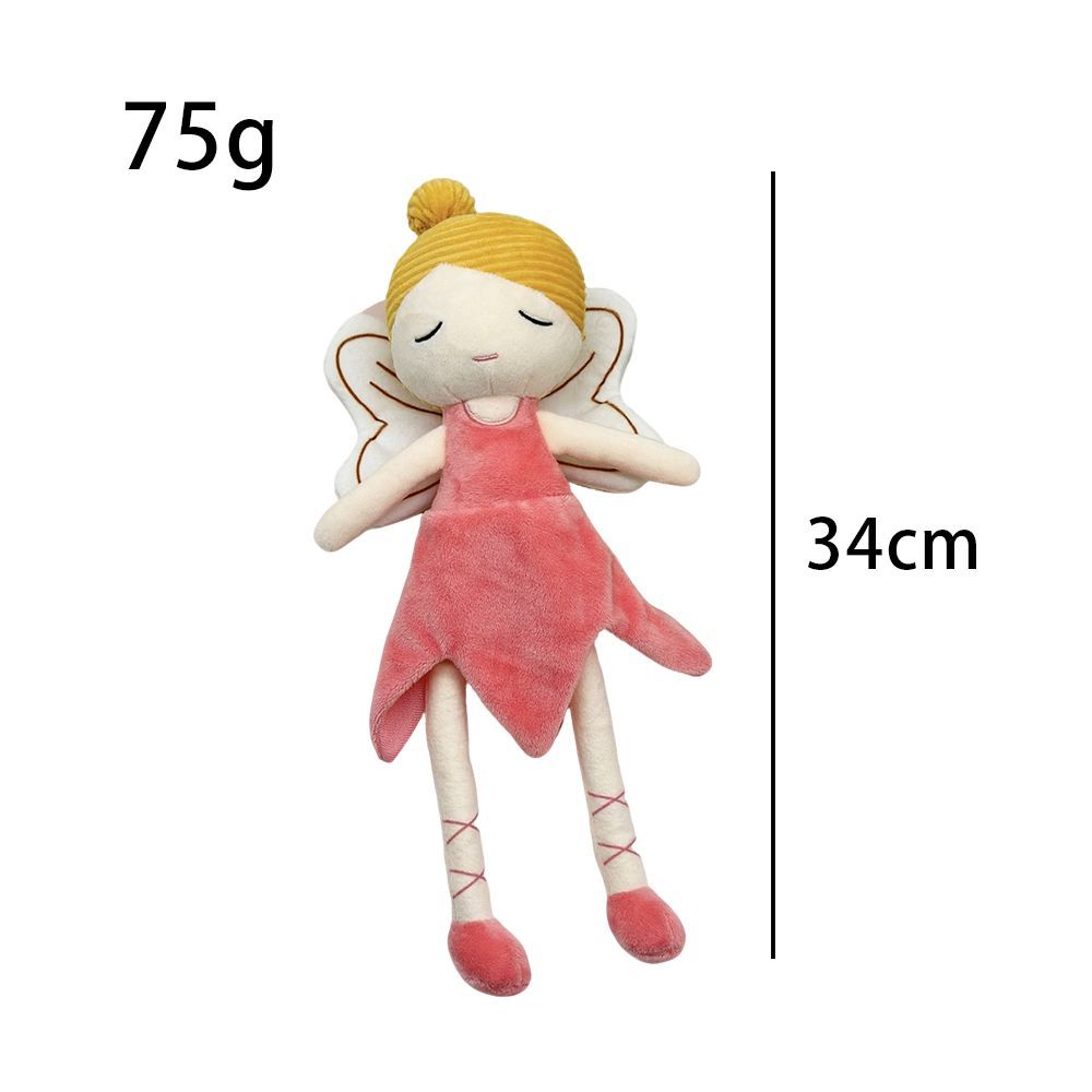 Handmade Flower Fairy Plushie Ballerina Doll | Petal Skirt Winged Fairy Stuffed Animal | Sleepy Eye Nursery Decor Plush 31cm 32cm 34cm