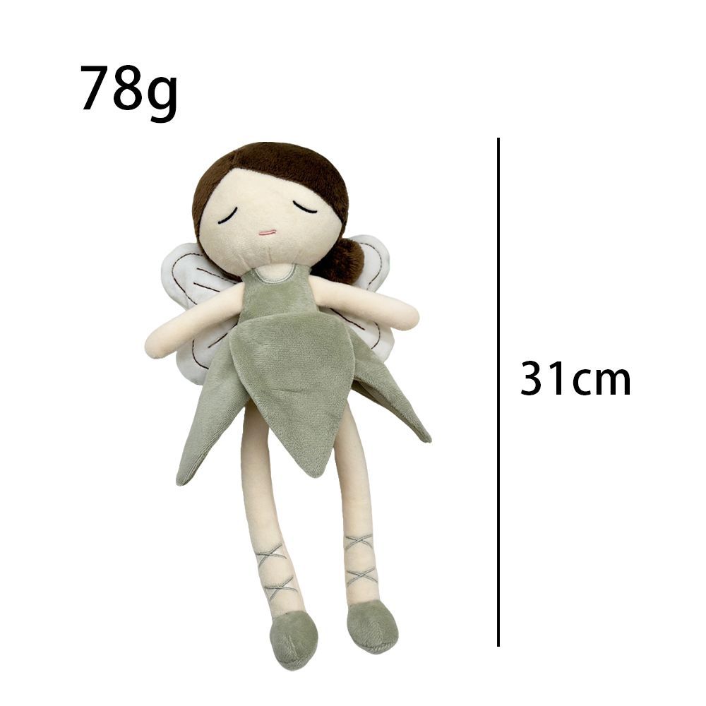 Handmade Flower Fairy Plushie Ballerina Doll | Petal Skirt Winged Fairy Stuffed Animal | Sleepy Eye Nursery Decor Plush 31cm 32cm 34cm