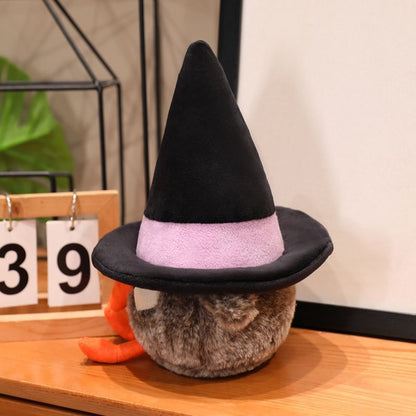Halloween Witch Hat Owl Plush | Cute Spooky Owl Stuffed Animal | Wizard Hat Handmade Plush Decor
