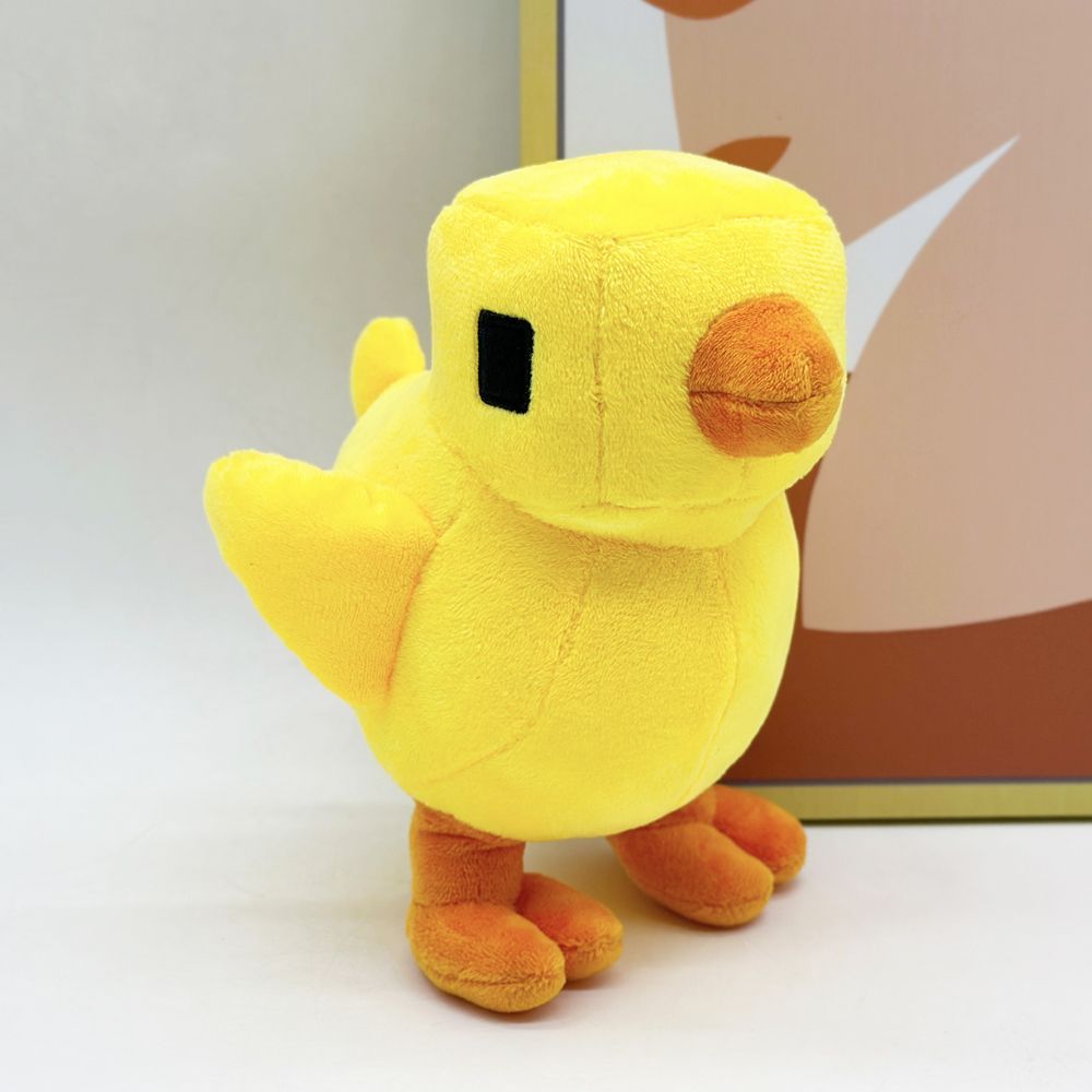 Blocky Pixel Chicken Plush Toy | Voxel Style Handmade Plush | 18cm Collectible Stuffed Animal | Party Game Decor