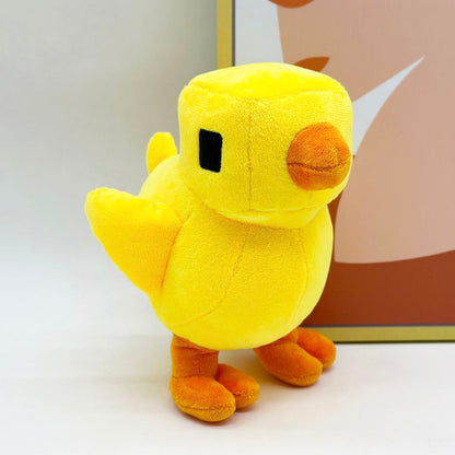 Blocky Pixel Chicken Plush Toy | Voxel Style Handmade Plush | 18cm Collectible Stuffed Animal | Party Game Decor