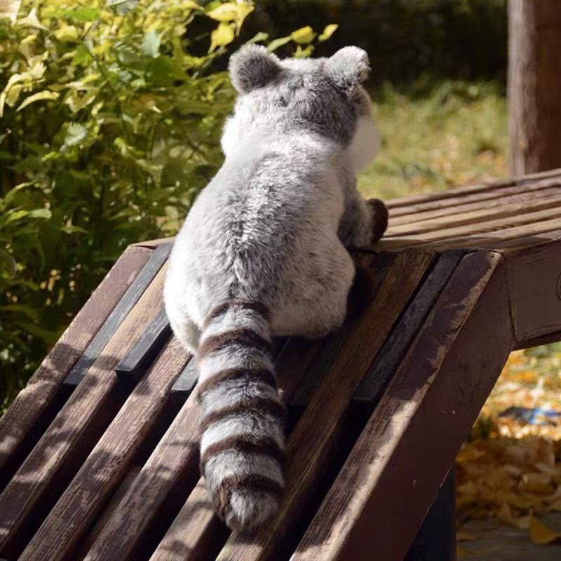 Realistic Raccoon Plush Stuffed Animal | Hyper Realistic 30cm Wildlife Plush Gift | Soft Faux Fur Raccoon Collectible