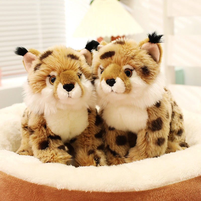 Realistic Lynx Cub Plush 28cm | Handmade Wildcat Bobcat Stuffed Animal Plushie