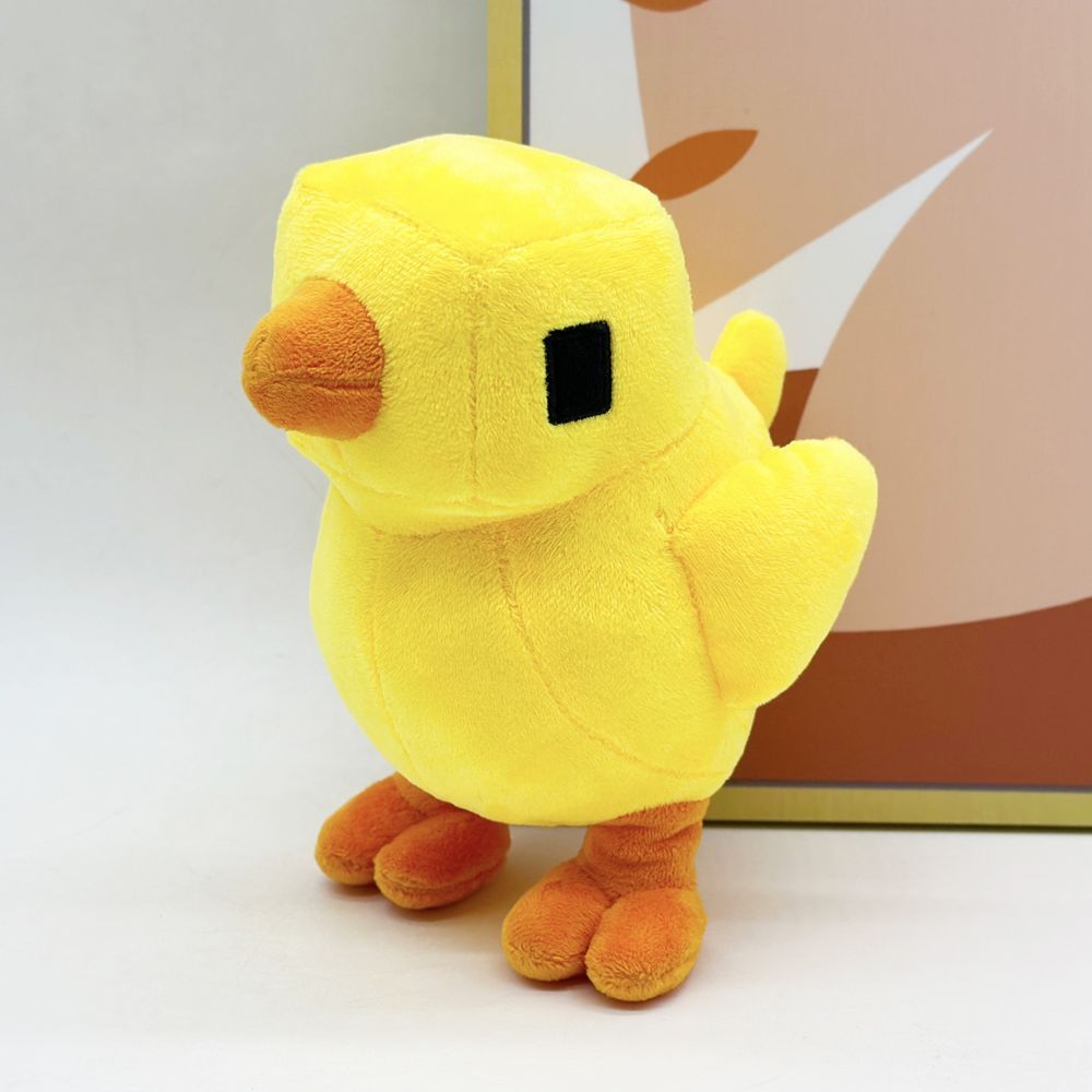Blocky Pixel Chicken Plush Toy | Voxel Style Handmade Plush | 18cm Collectible Stuffed Animal | Party Game Decor