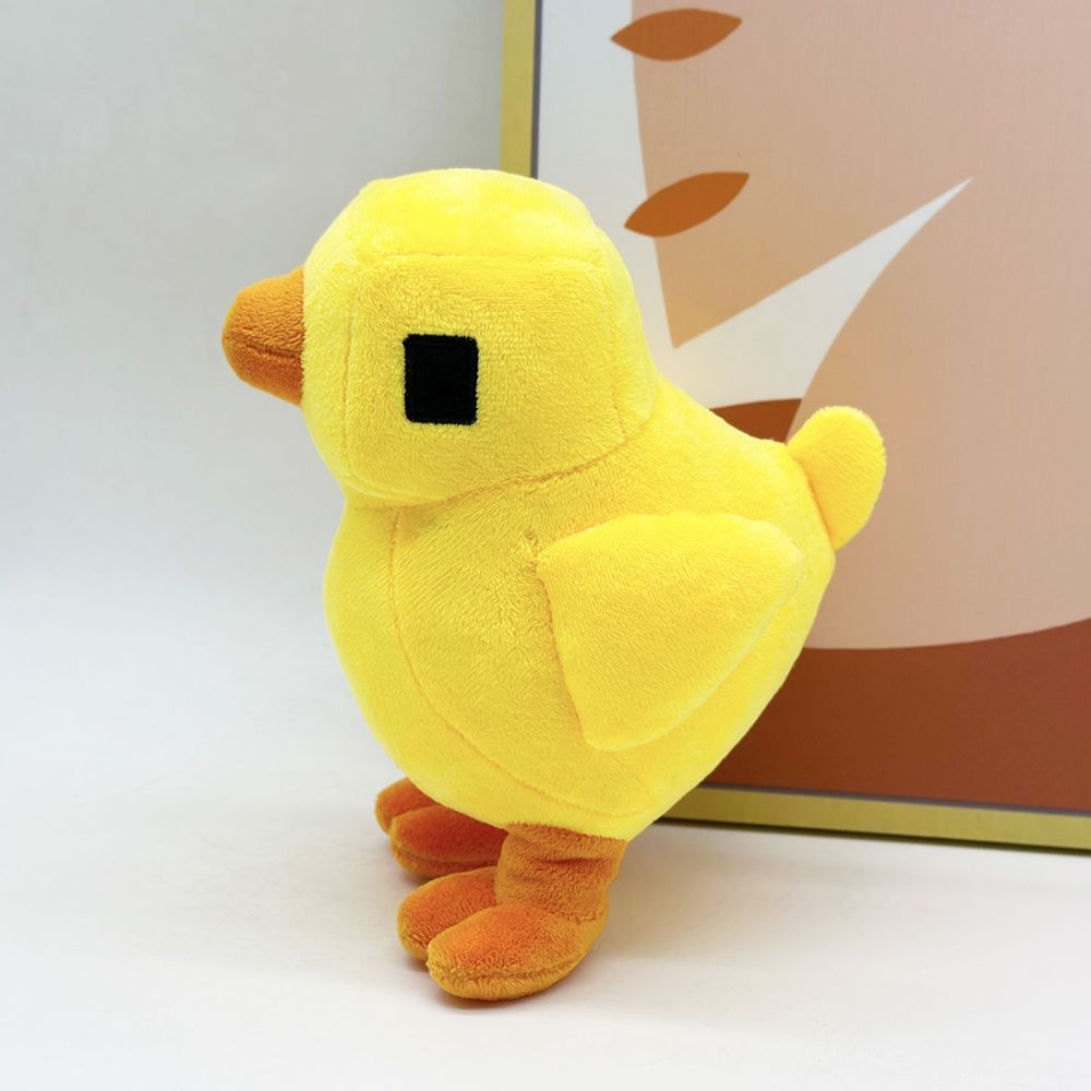Blocky Pixel Chicken Plush Toy | Voxel Style Handmade Plush | 18cm Collectible Stuffed Animal | Party Game Decor