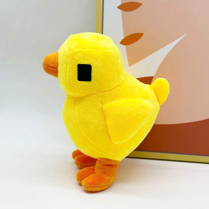 Blocky Pixel Chicken Plush Toy | Voxel Style Handmade Plush | 18cm Collectible Stuffed Animal | Party Game Decor