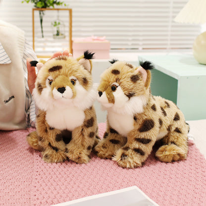 Realistic Lynx Cub Plush 28cm | Handmade Wildcat Bobcat Stuffed Animal Plushie