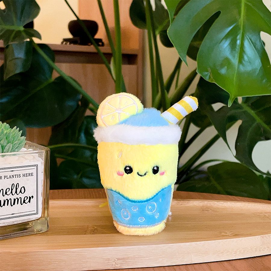 Kawaii Fruit Smoothie Plush Keychain 12cm | Cute Bag Charm | Watermelon Smoothie, Lemonade Blast, Strawberry Milkshake
