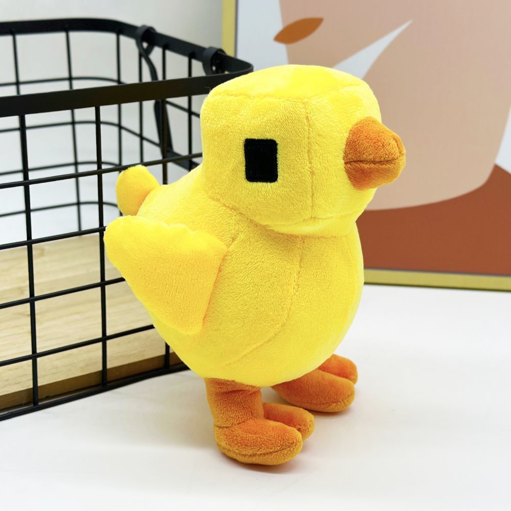 Blocky Pixel Chicken Plush Toy | Voxel Style Handmade Plush | 18cm Collectible Stuffed Animal | Party Game Decor