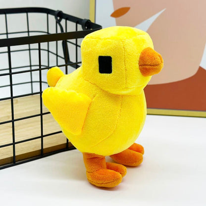 Blocky Pixel Chicken Plush Toy | Voxel Style Handmade Plush | 18cm Collectible Stuffed Animal | Party Game Decor