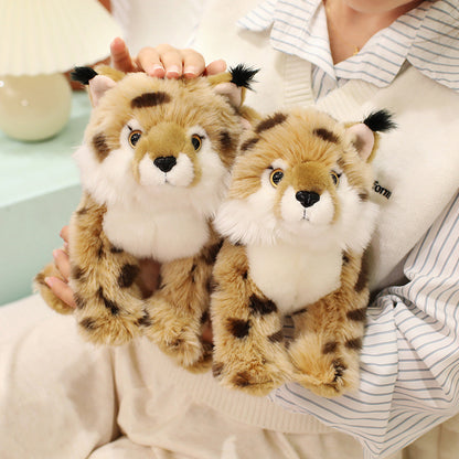 Realistic Lynx Cub Plush 28cm | Handmade Wildcat Bobcat Stuffed Animal Plushie