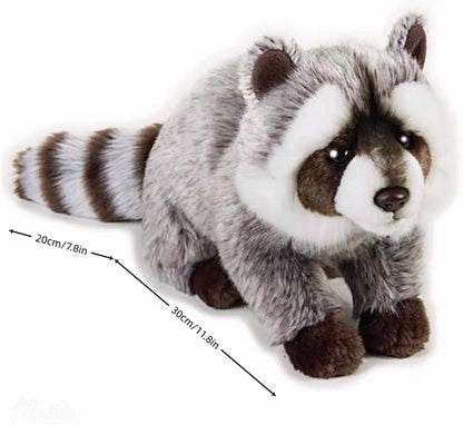 Realistic Raccoon Plush Stuffed Animal | Hyper Realistic 30cm Wildlife Plush Gift | Soft Faux Fur Raccoon Collectible
