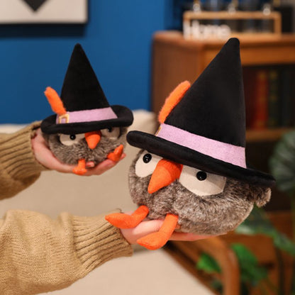Halloween Witch Hat Owl Plush | Cute Spooky Owl Stuffed Animal | Wizard Hat Handmade Plush Decor