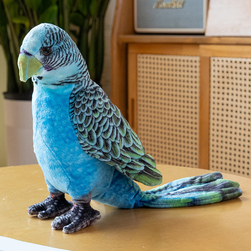 Realistic Budgie Plush Toy 23cm | Lifelike Budgerigar Stuffed Animal | 5 Color Variants