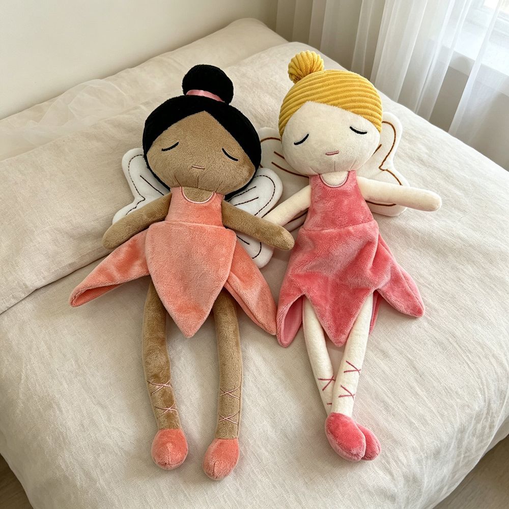 Handmade Flower Fairy Plushie Ballerina Doll | Petal Skirt Winged Fairy Stuffed Animal | Sleepy Eye Nursery Decor Plush 31cm 32cm 34cm