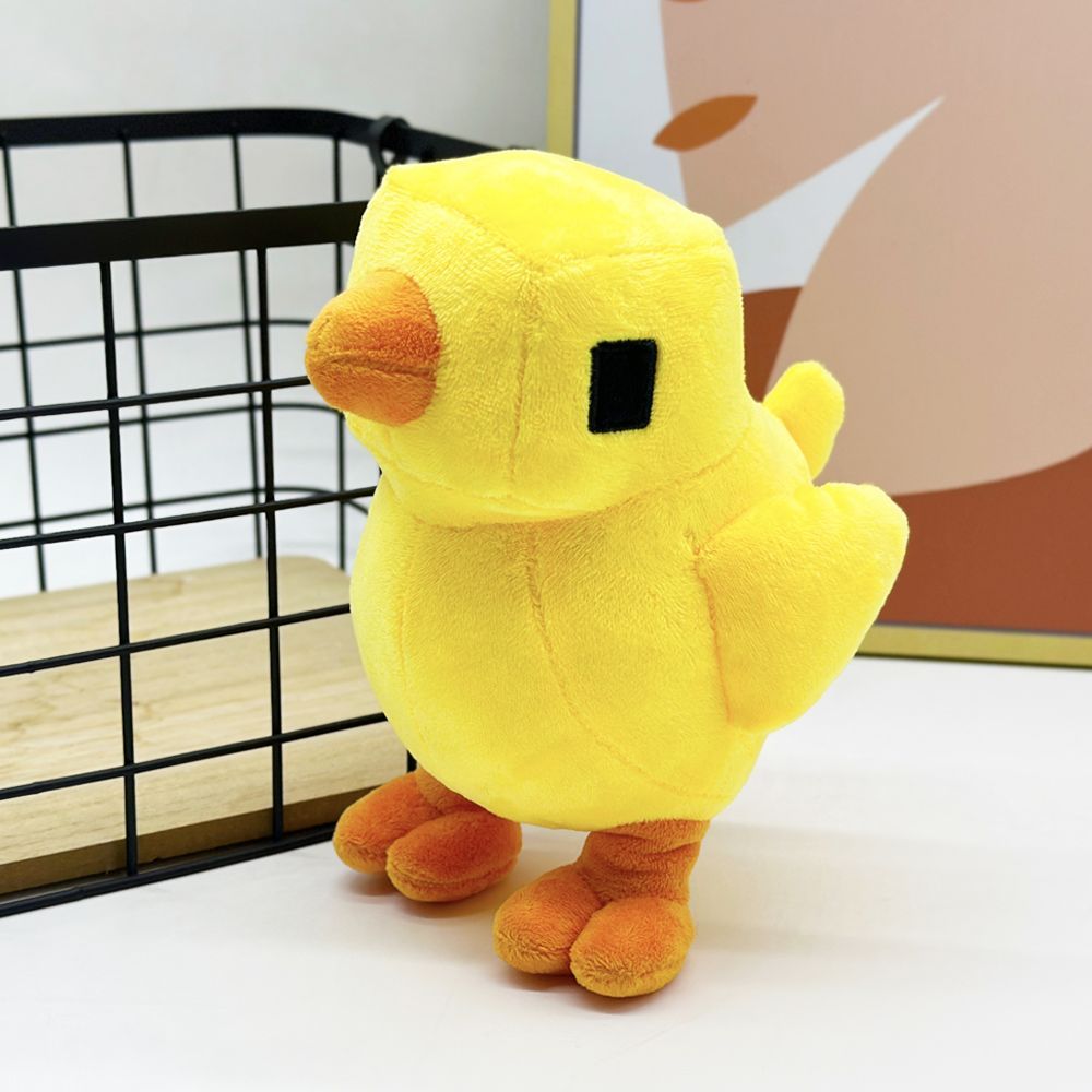 Blocky Pixel Chicken Plush Toy | Voxel Style Handmade Plush | 18cm Collectible Stuffed Animal | Party Game Decor