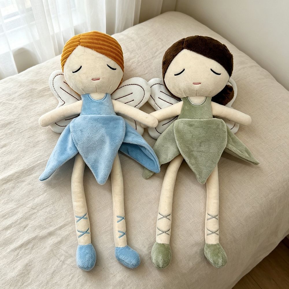 Handmade Flower Fairy Plushie Ballerina Doll | Petal Skirt Winged Fairy Stuffed Animal | Sleepy Eye Nursery Decor Plush 31cm 32cm 34cm