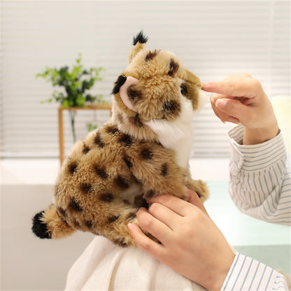 Realistic Lynx Cub Plush 28cm | Handmade Wildcat Bobcat Stuffed Animal Plushie