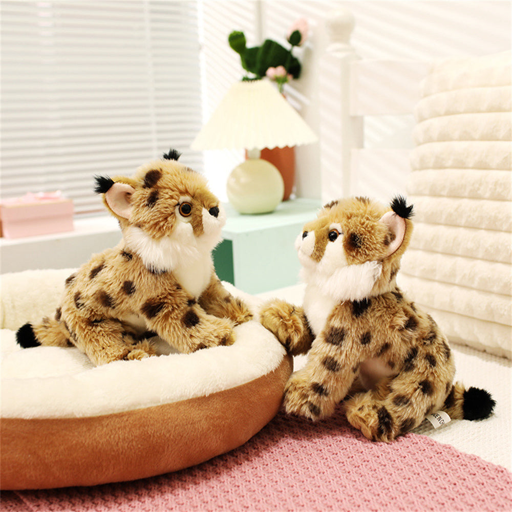 Realistic Lynx Cub Plush 28cm | Handmade Wildcat Bobcat Stuffed Animal Plushie