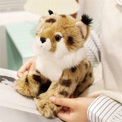 Realistic Lynx Cub Plush 28cm | Handmade Wildcat Bobcat Stuffed Animal Plushie