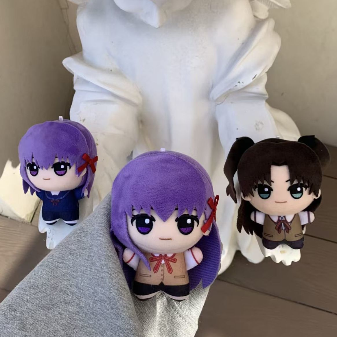 Fate/Stay Night Anime Plushies Saber Gilgamesh Lancer Rin Sakura Casual School Outfit 10cm Collectible