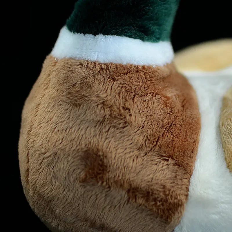 Mallard plush toy and white duck stuffed animal size comparison