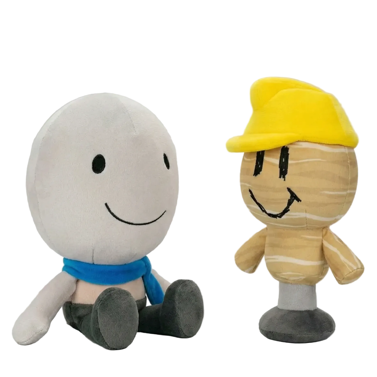 Mannequin Mark and Wallter plush set displayed side by side on a white background