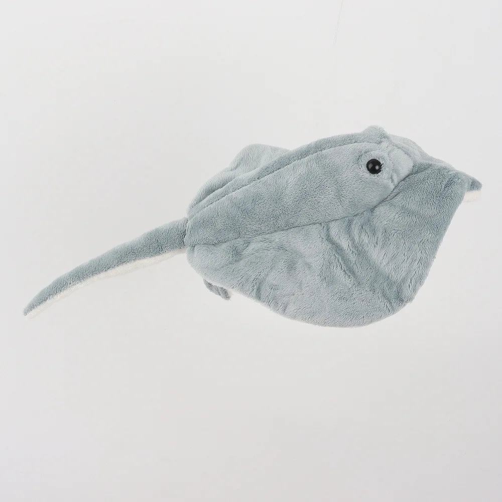 Manta ray stuffed animal overhead view wingspan detail
