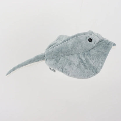 Manta ray stuffed animal overhead view wingspan detail
