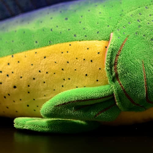 Marine life plush collectible Mahi-Mahi toy dorsal fin detail view