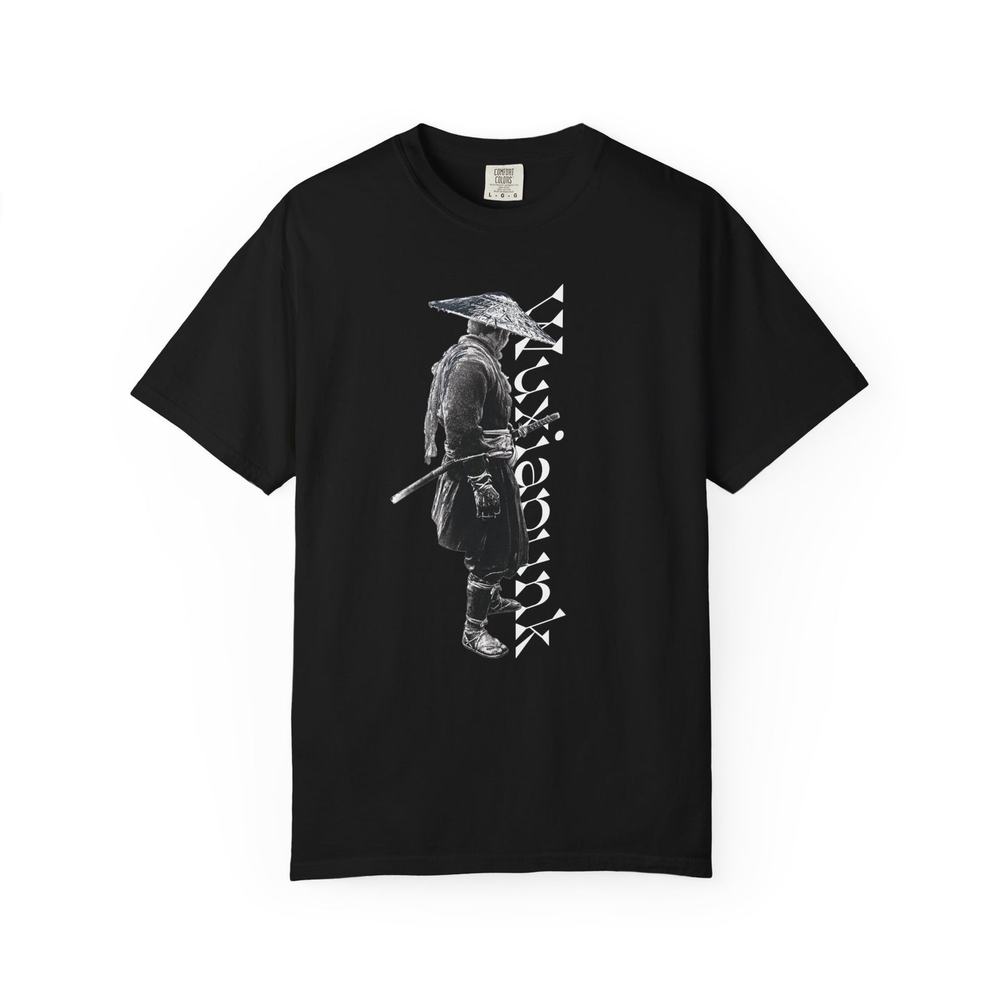 Martial arts graphic tee shown across multiple rich dye shades

