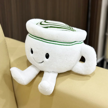 Matcha latte plush 12cm size comparison held in hand
