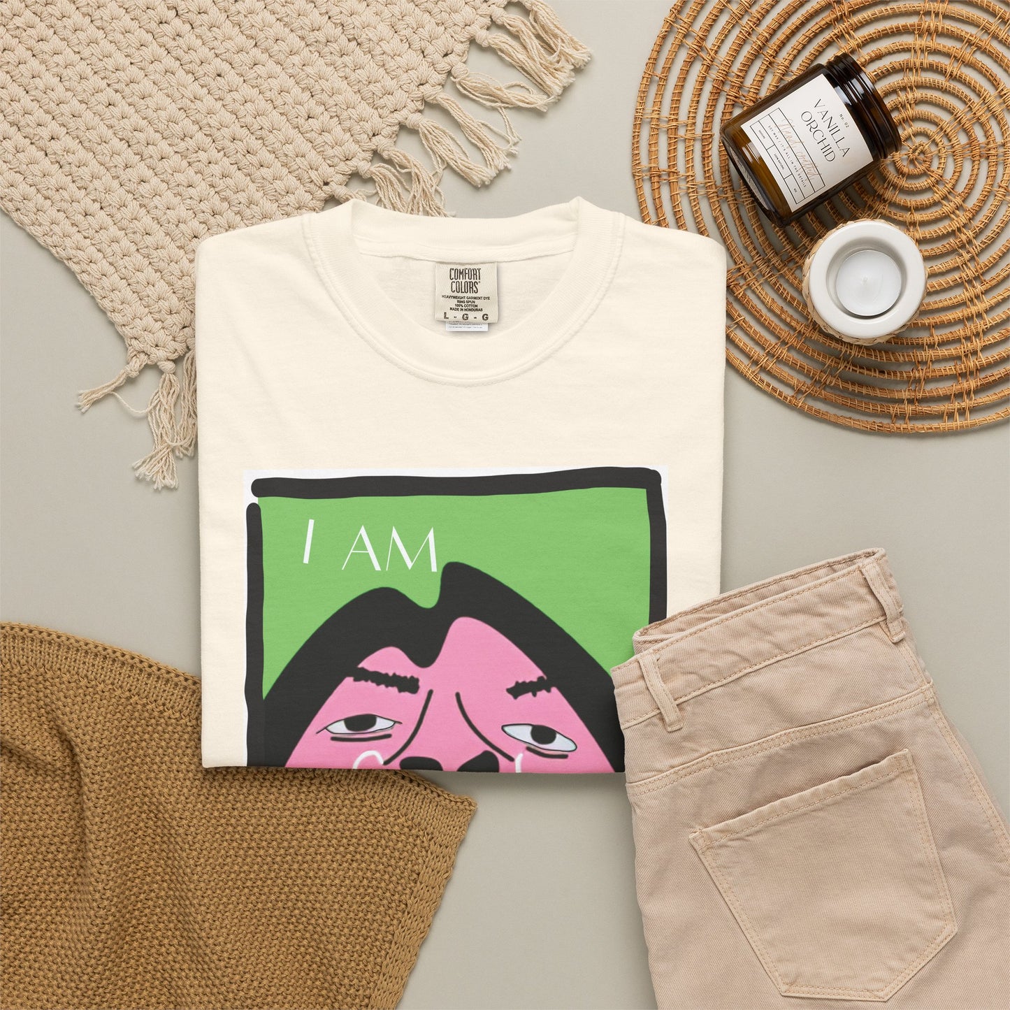 Meme culture wearable humor I Am Cool tee lifestyle photo outdoors