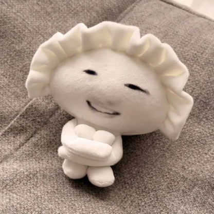 Meme gyoza plush keychain front view expressive face
