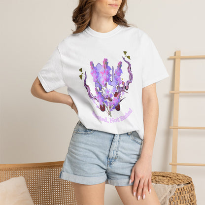 Mental health affirmation shirt featuring rooted not rootless watercolor print