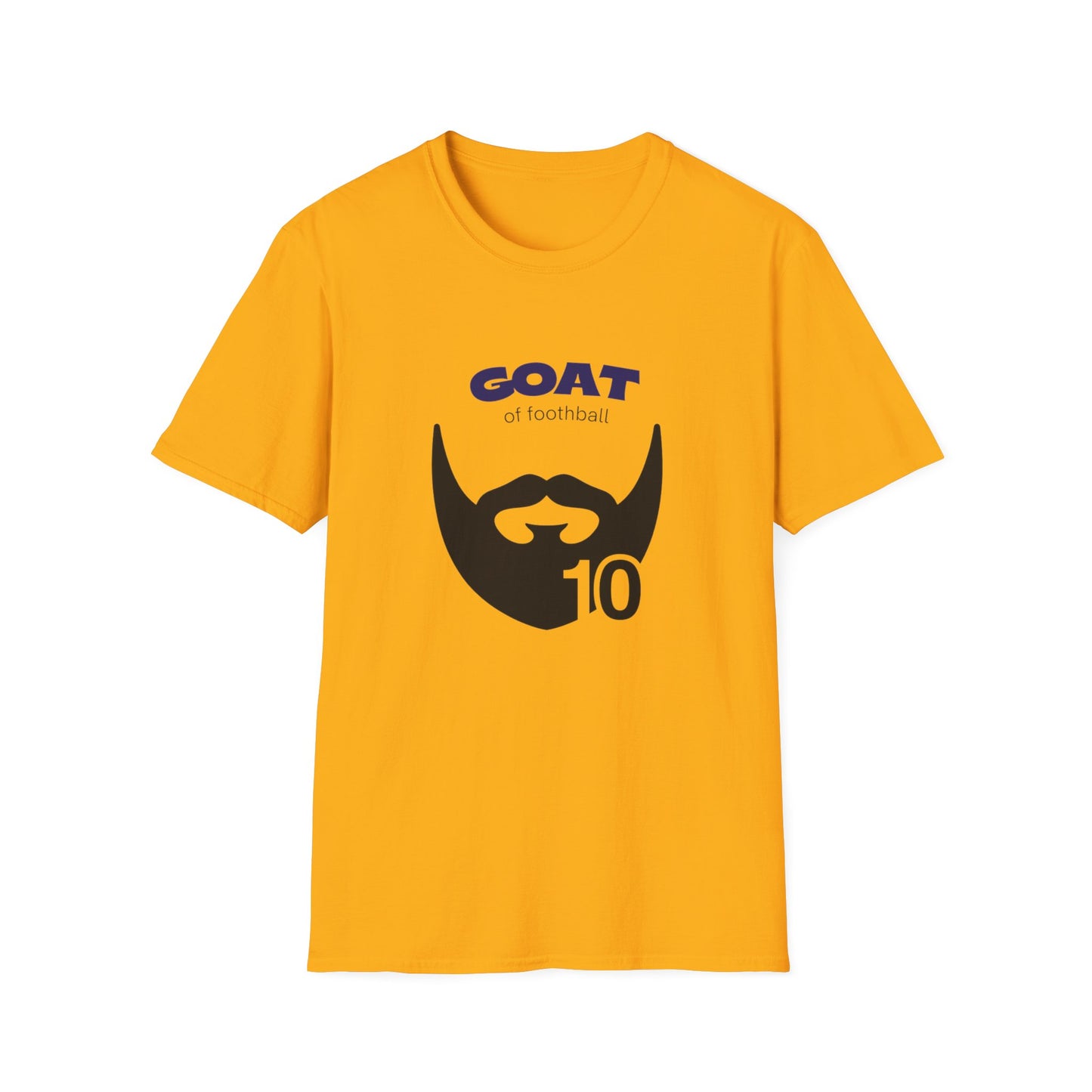 Messi-inspired tee inner neck DTF label detail on Gildan 64000 blank