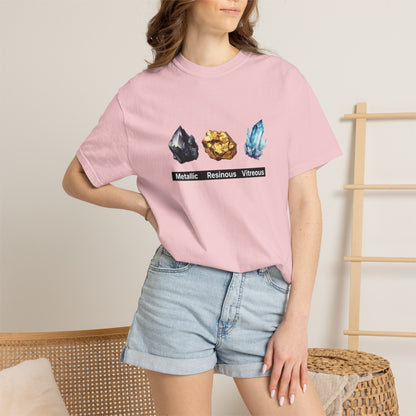 Metallic vitreous resinous luster chart wearable science art tee