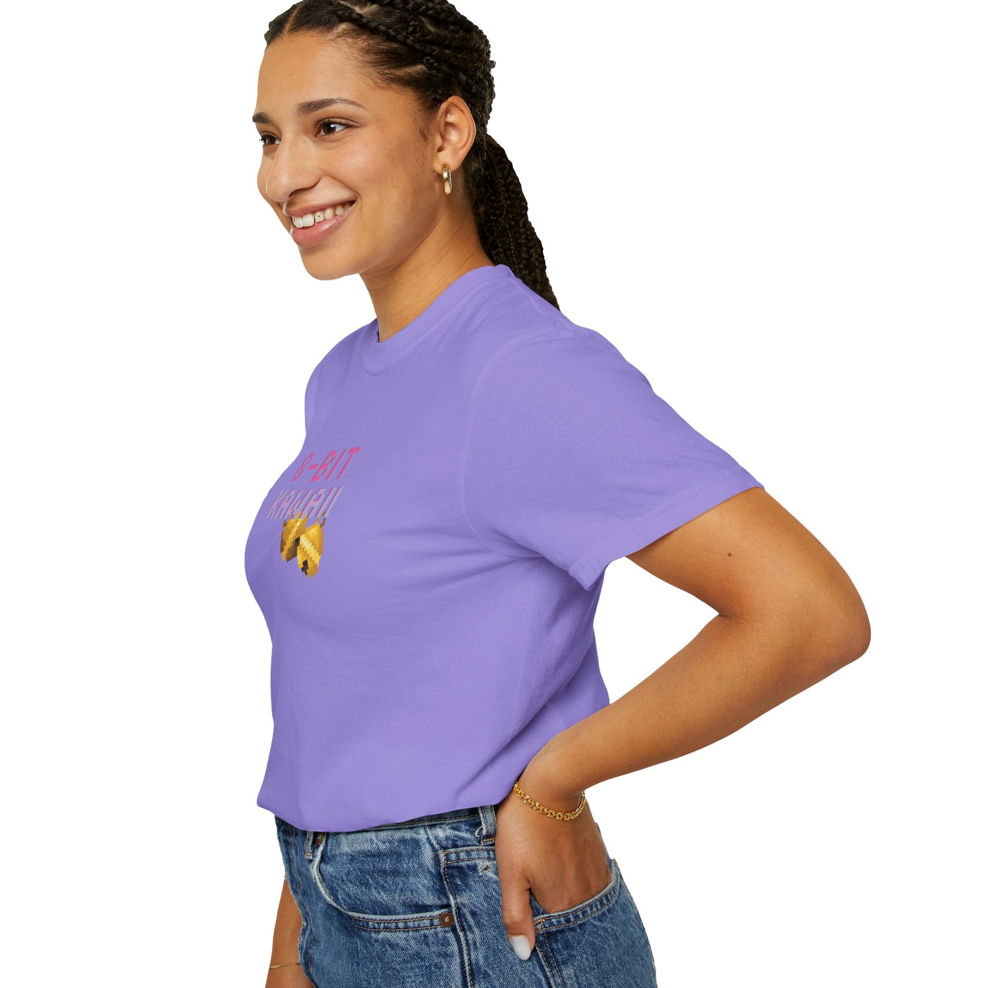 Mew tees garment-dyed color swatch range product display
