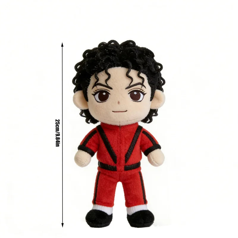 Michael plush collectible front view, red and black zippered costume detail

