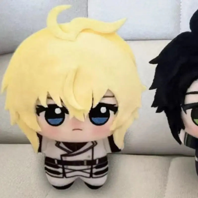 Mikaela plush held in hand showing 10cm size reference
