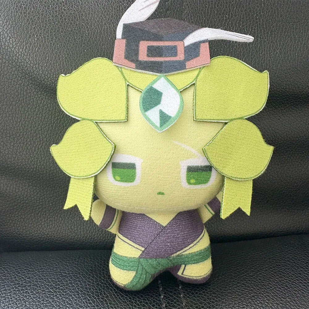 Mini Wind Archer Cookie plush keychain clipped to backpack