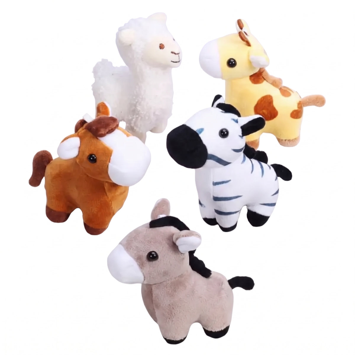 Mini alpaca plush keychain soft cartoon zoo animal bag charm 10cm