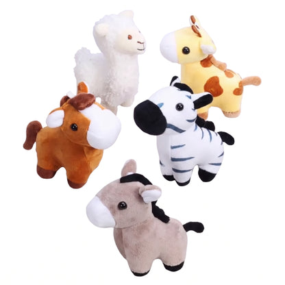 Mini alpaca plush keychain soft cartoon zoo animal bag charm 10cm