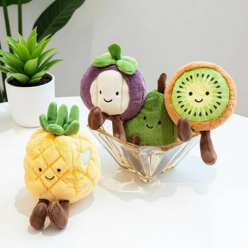 Mini dragon fruit stuffed animal pink kawaii plushie with dangling legs