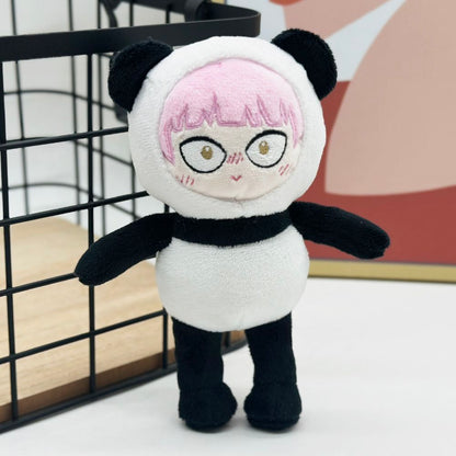 Miyu Suzuki anime plush 17cm pink hair buns expressive face detail close up
