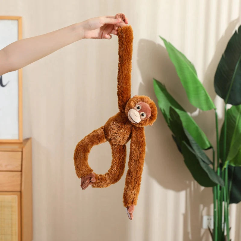 Monkey plushie gift wrapped, 70cm handmade jungle stuffed animal birthday present